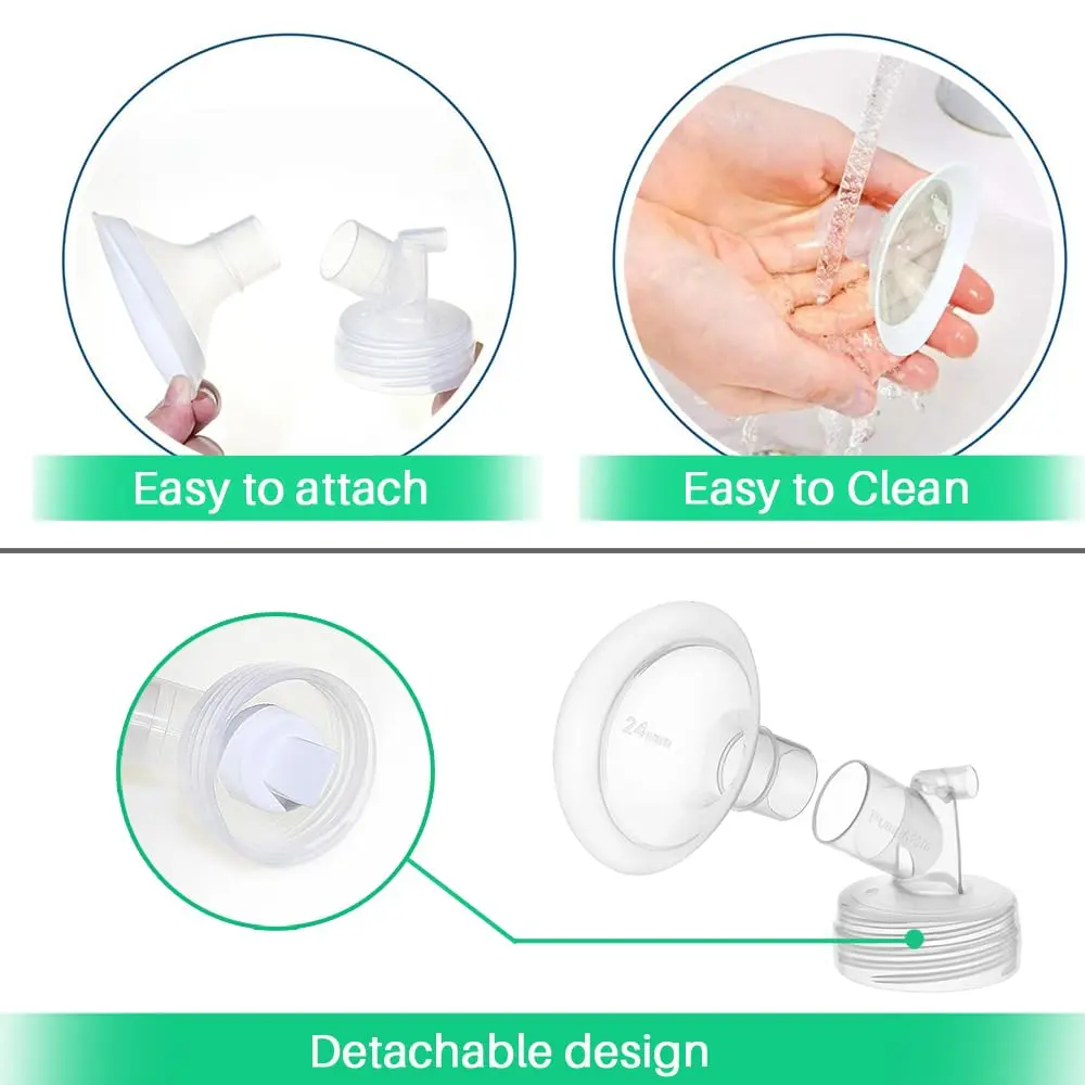 PUMPMOM-US 24mm Flange Pump Parts for Spectra S1/S2/9+ Breast Pumps | 8-Piece Set - view 5