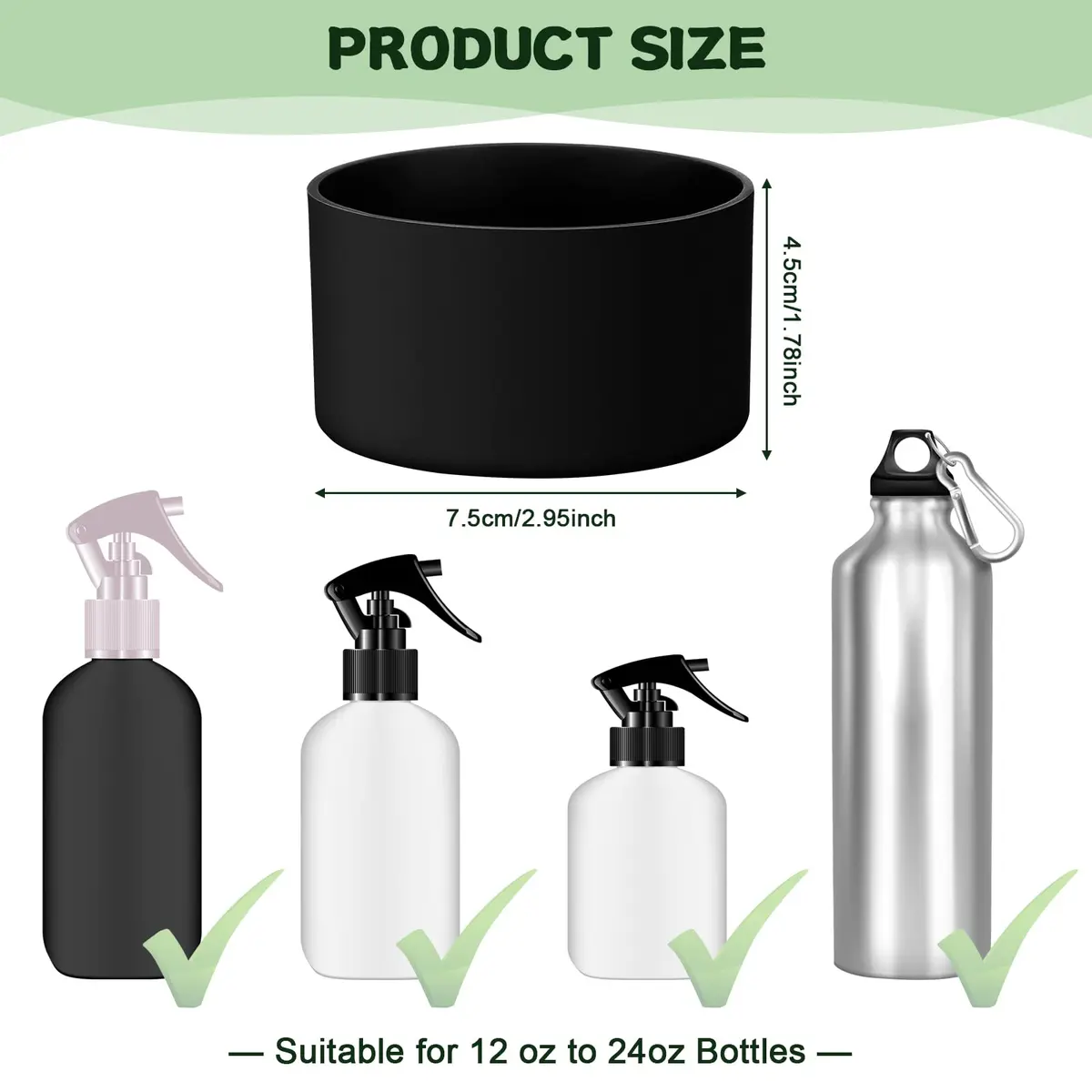 Honeydak Silicone Sleeve for Glass Spray Bottle 3 Pack | Elastic, Non-Slip, Protects & Warms Hands - view 2