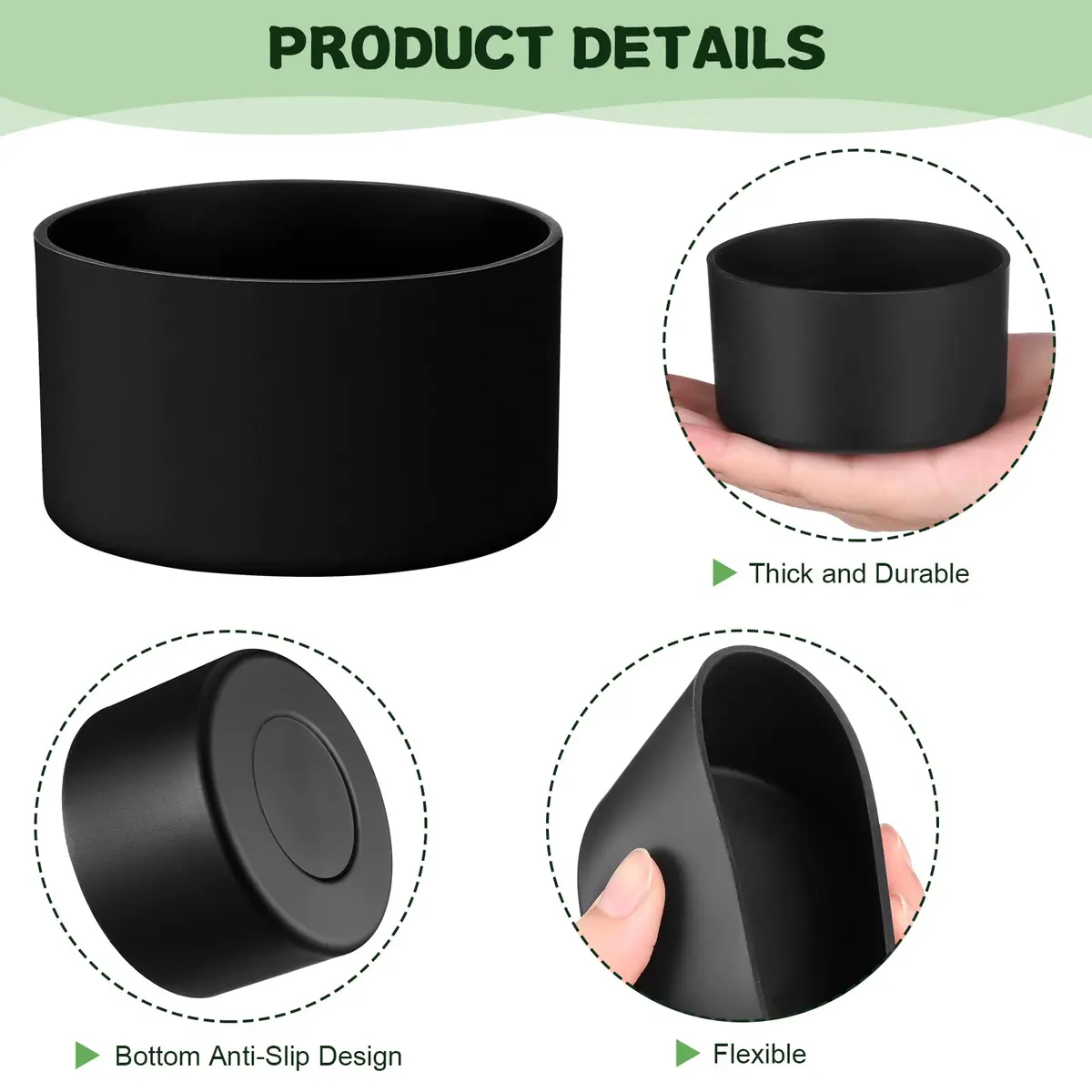 Honeydak Silicone Sleeve for Glass Spray Bottle 3 Pack | Elastic, Non-Slip, Protects & Warms Hands - view 3