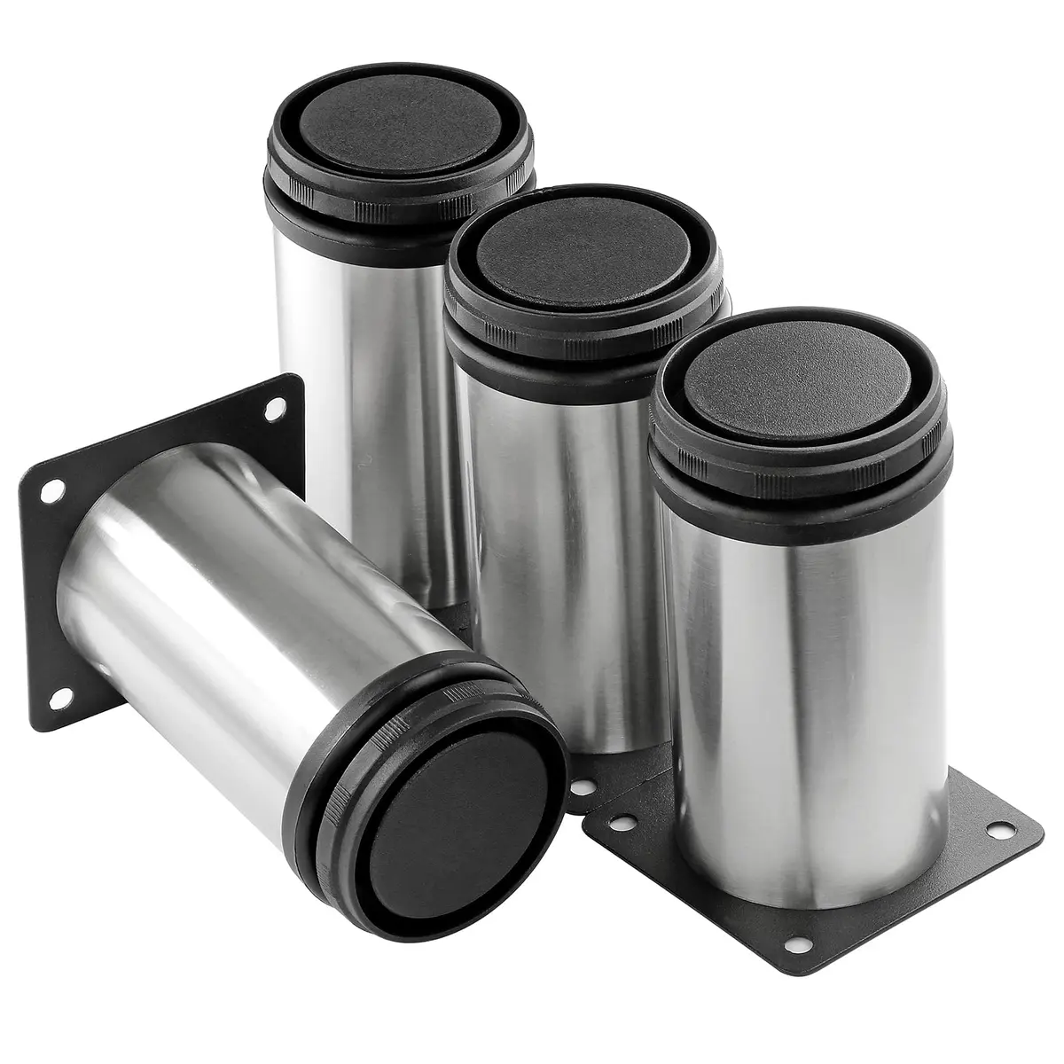 Masendelk Stainless Steel Adjustable Furniture Legs 4 Inch | Silver, 4pcs, Supports Up to 88lbs - main product image
