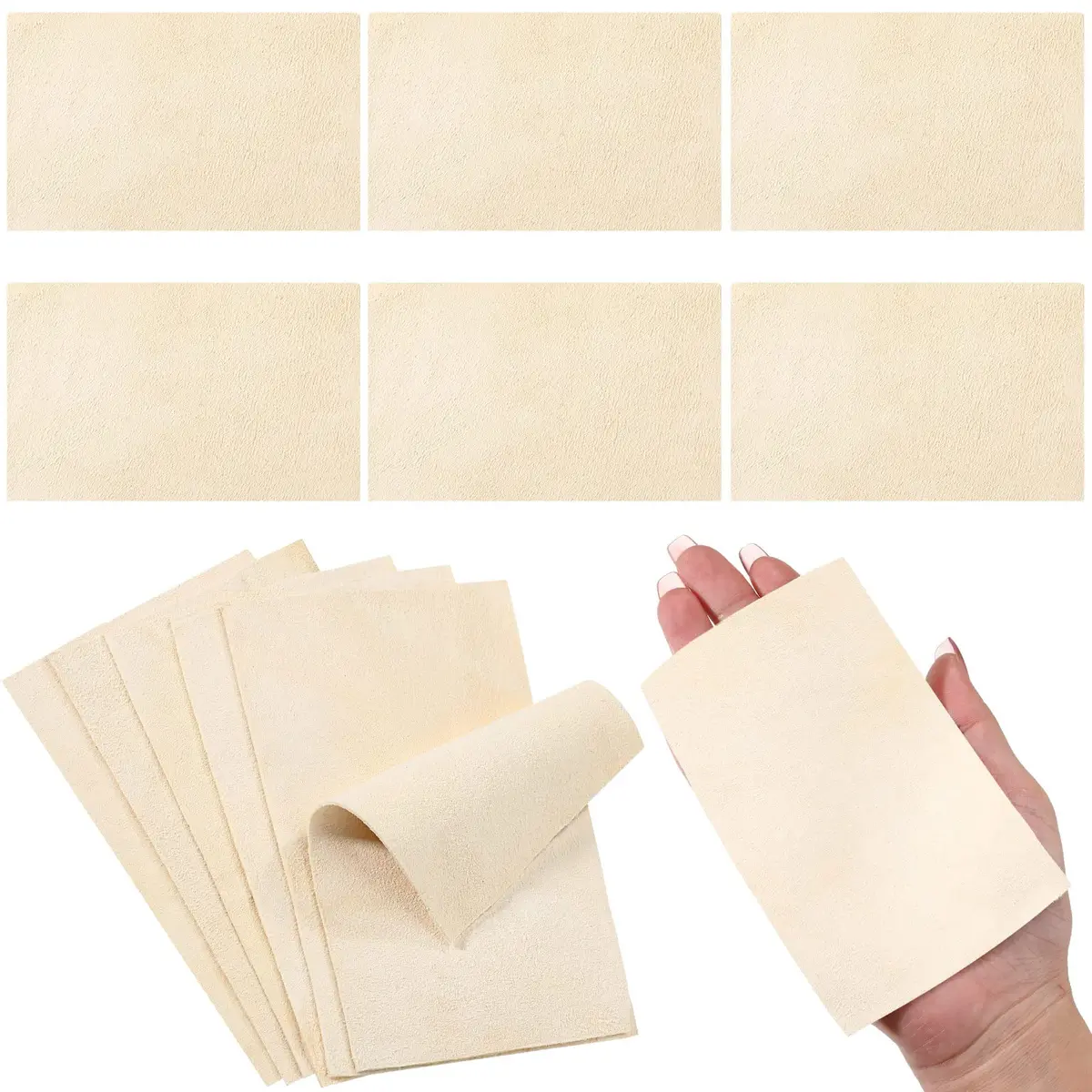 Potchen 20 Pieces Pre Cut Chamois Pottery Clay Ceramic Tool | Soft Absorbent Leather for Pottery & Crafts - main product image