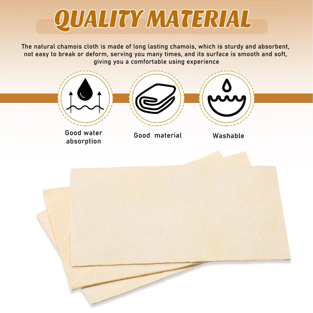 Potchen 20 Pieces Pre Cut Chamois Pottery Clay Ceramic Tool | Soft Absorbent Leather for Pottery & Crafts - view 3