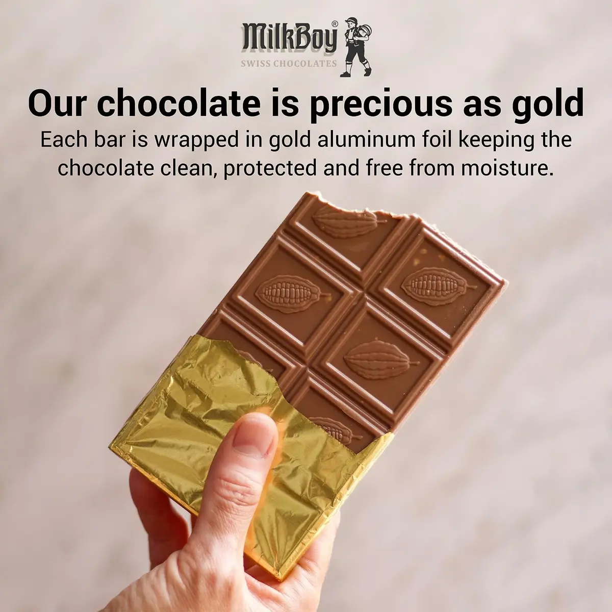 MilkBoy Swiss Chocolates Milk Chocolate Bars, Caramel Salt 3 oz | Swiss Gourmet Chocolate Gift - view 5
