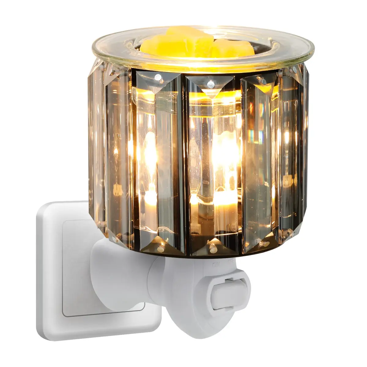 DRQ Plug in Wax Warmer- Crystal Accent, Modern Design, 3.4"L x 3.3"W x 4.2"H | Safe, Easy to Use - main product image