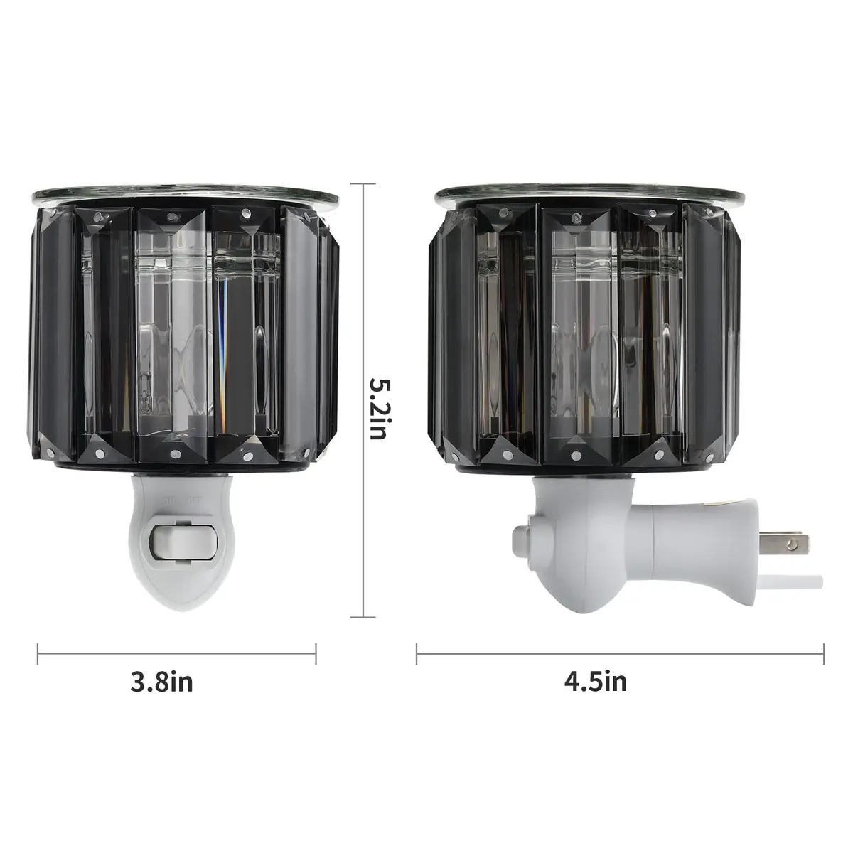 DRQ Plug in Wax Warmer- Crystal Accent, Modern Design, 3.4"L x 3.3"W x 4.2"H | Safe, Easy to Use - view 6