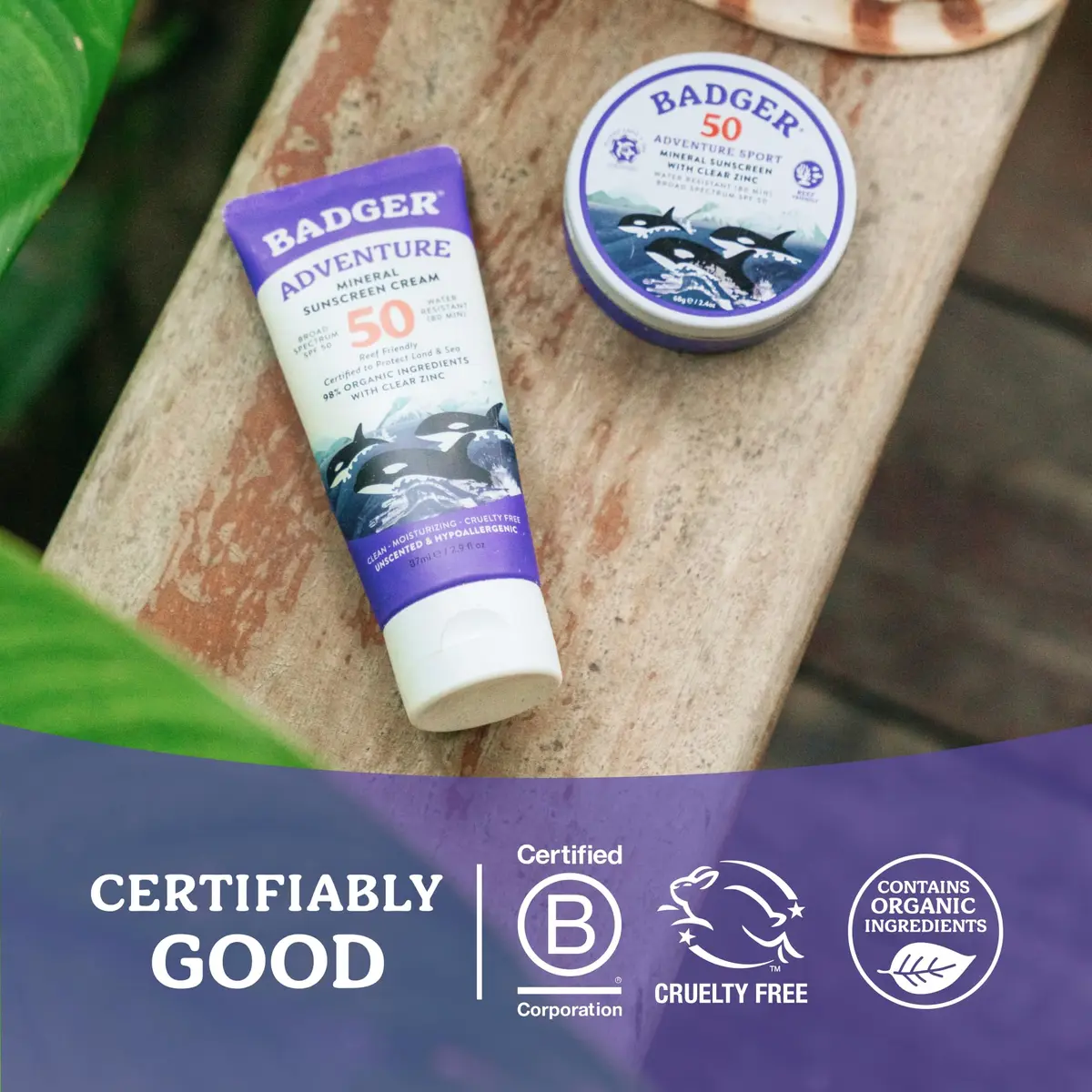 Badger Sport Mineral Sunscreen SPF 50 2.4 oz (71ml) Tin | Broad Spectrum UVA/UVB Protection - view 9