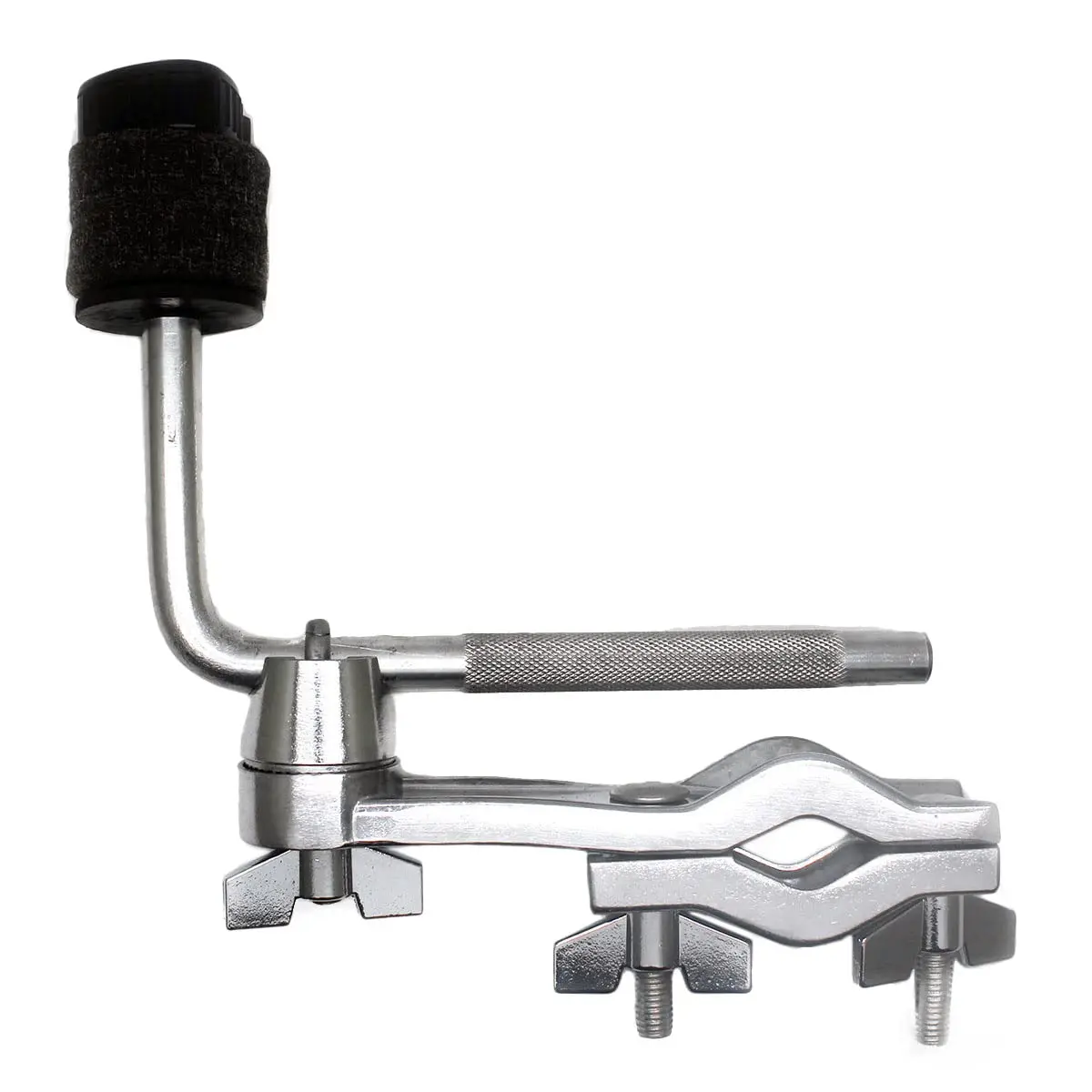 TUOREN Cymbal L-Arm Rod with Bracket Holder Extension Arm Attachment | Silver, 17.5cm (6.89inch) | Metal & Felt - main product image