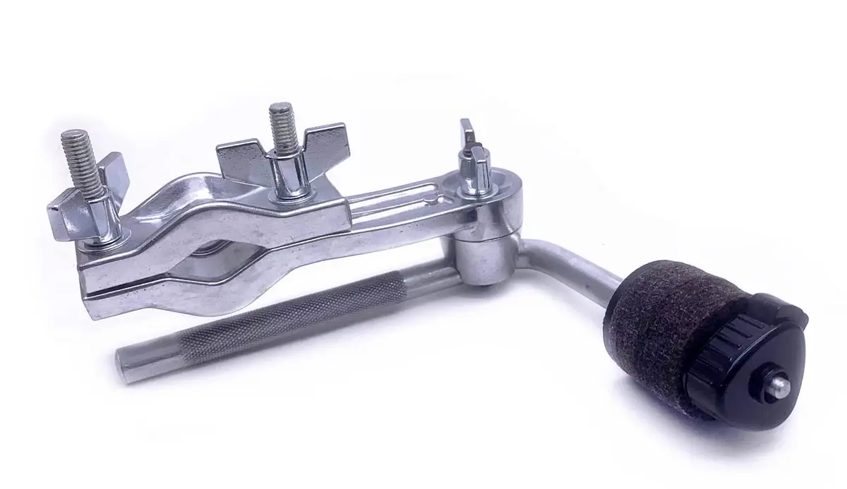 TUOREN Cymbal L-Arm Rod with Bracket Holder Extension Arm Attachment | Silver, 17.5cm (6.89inch) | Metal & Felt - view 3