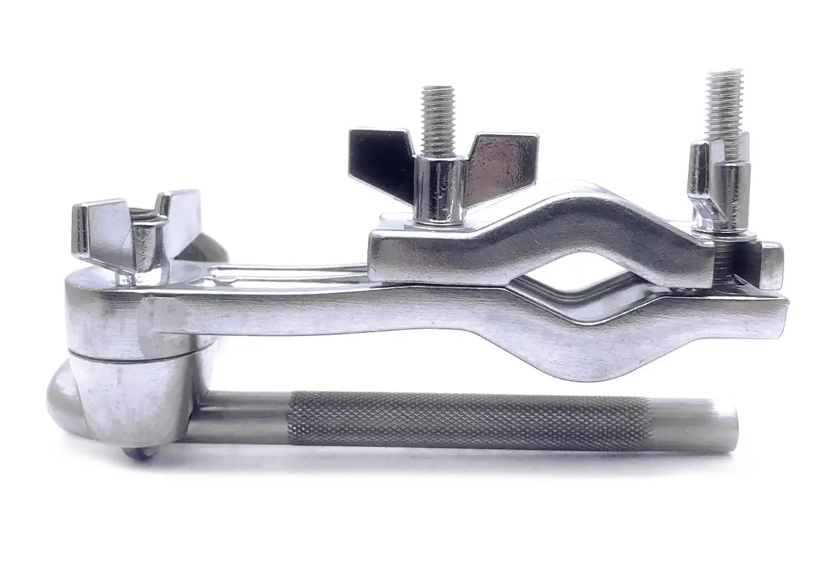 TUOREN Cymbal L-Arm Rod with Bracket Holder Extension Arm Attachment | Silver, 17.5cm (6.89inch) | Metal & Felt - view 4