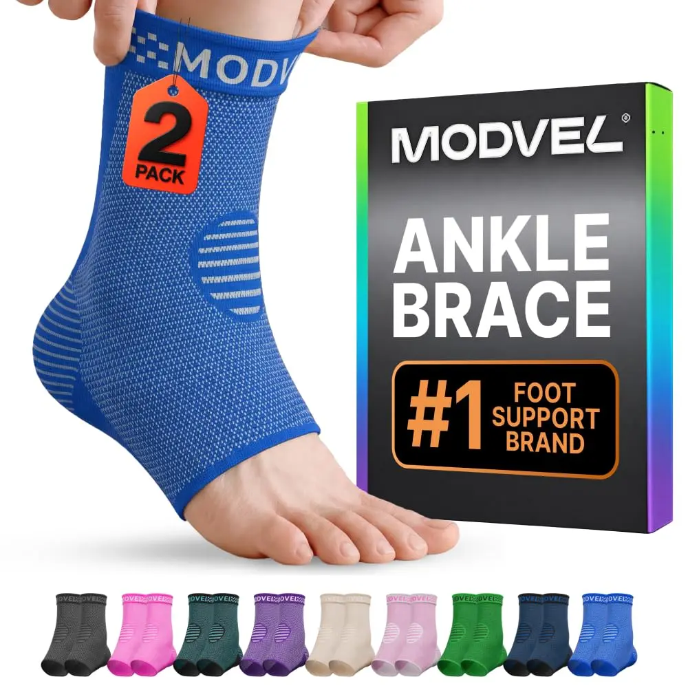 Modvel Foot & Ankle Brace Socks for Sprained Ankle | Compression Sleeve for Recovery & Support - main product image