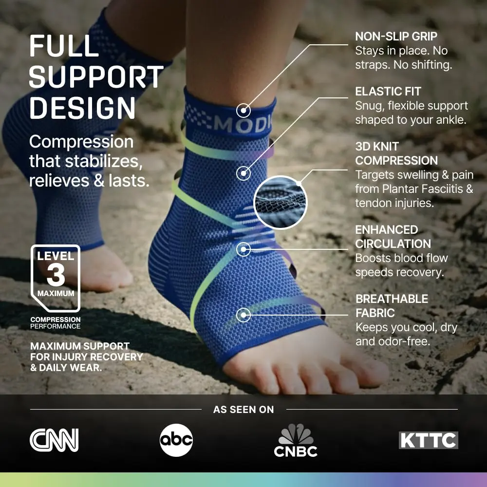 Modvel Foot & Ankle Brace Socks for Sprained Ankle | Compression Sleeve for Recovery & Support - view 5