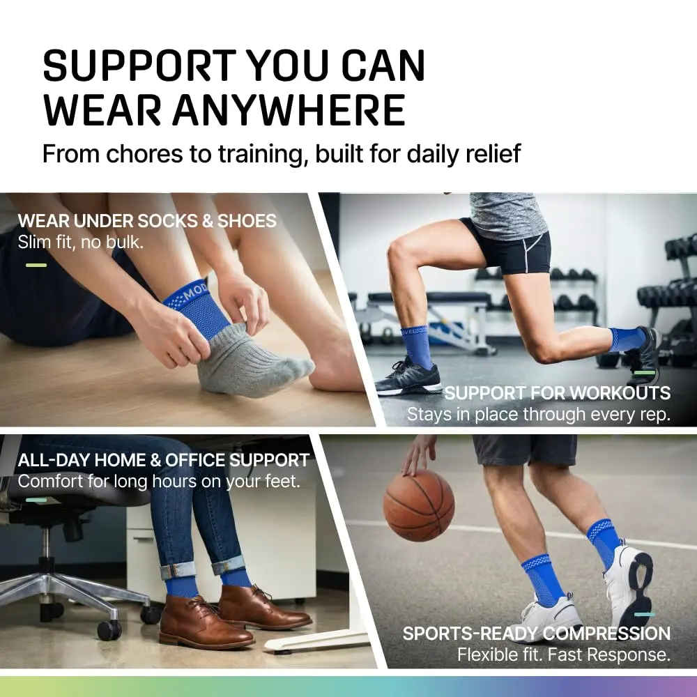 Modvel Foot & Ankle Brace Socks for Sprained Ankle | Compression Sleeve for Recovery & Support - view 6