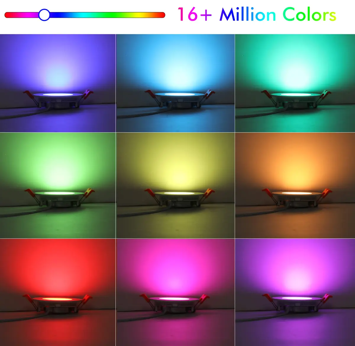 CLOUDY BAY 3 inch Smart WiFi LED Recessed Lights | RGBCW Color Changing, Alexa & Google Compatible, No Hub, 2700K-6500K, IC Rated - view 4