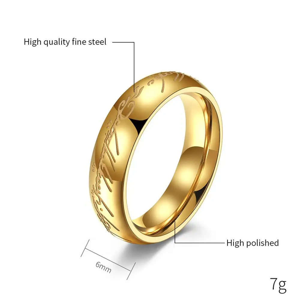 Meilord 6mm Lord of The Rings Ring for Men & Women Gold Silver Glow | Comfort Fit, Glows in Dark (70-120 chars) - view 5