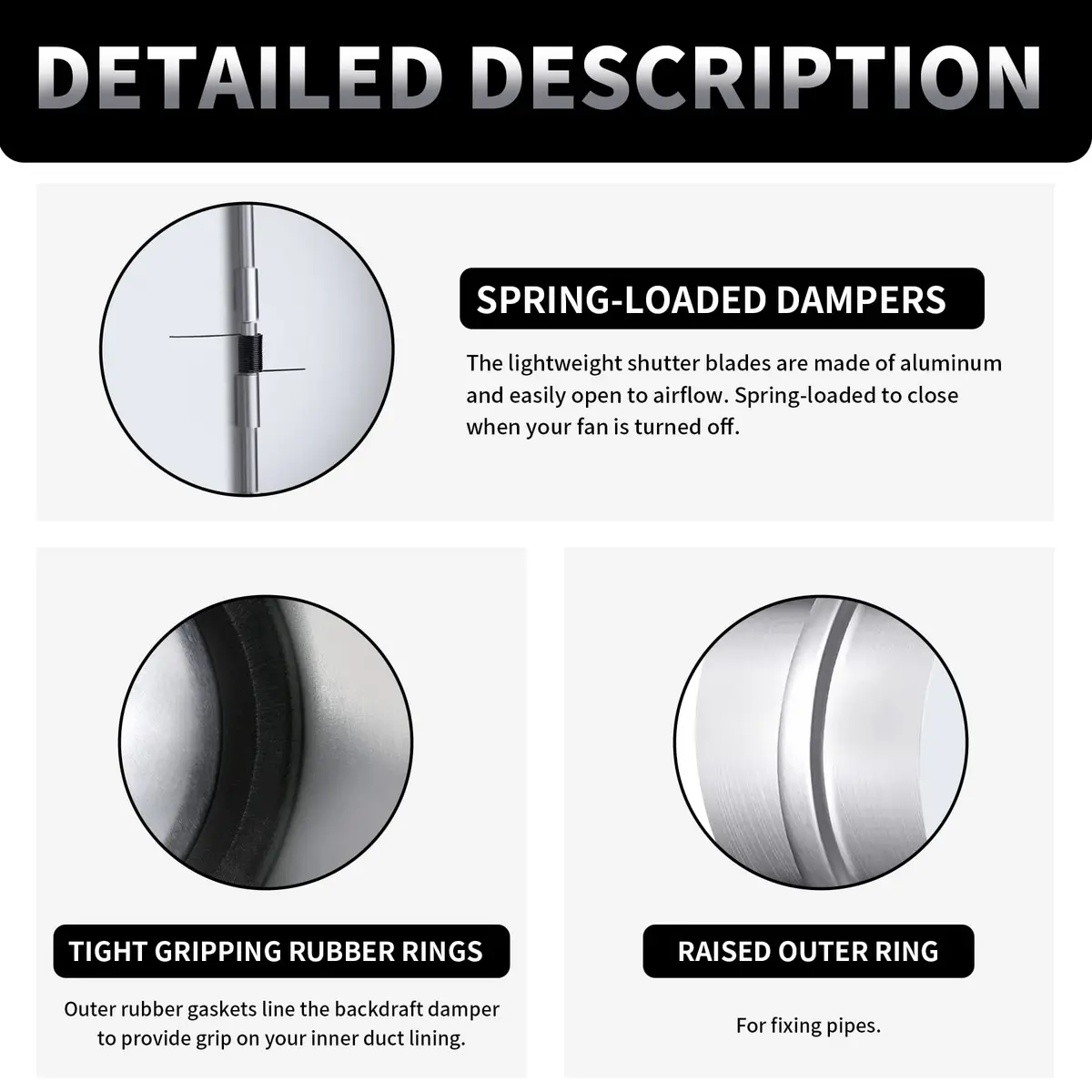 Miuwauer 8 Inch Backdraft Damper for HVAC Ducts | Prevents Airflow Leakage - view 3