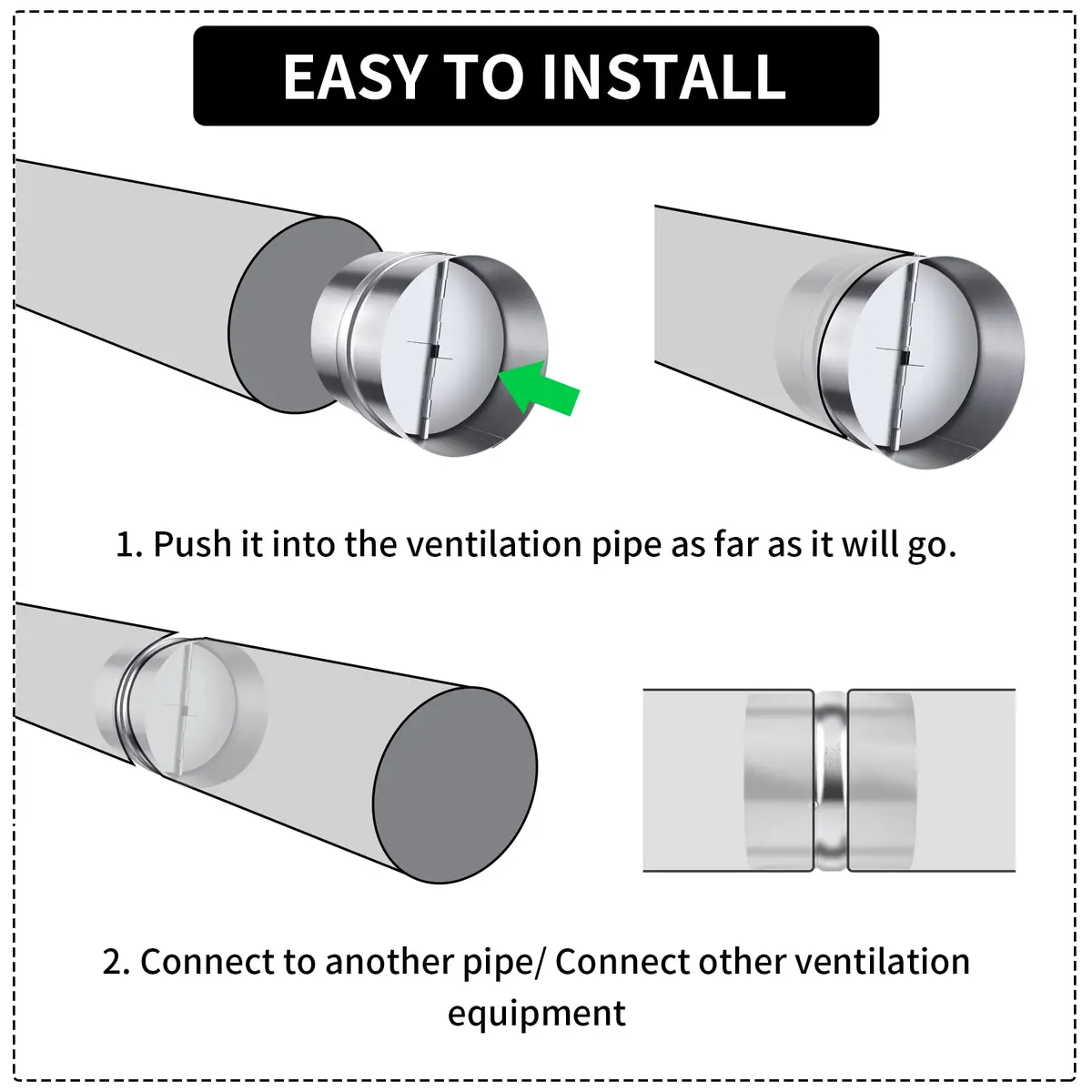 Miuwauer 8 Inch Backdraft Damper for HVAC Ducts | Prevents Airflow Leakage - view 4