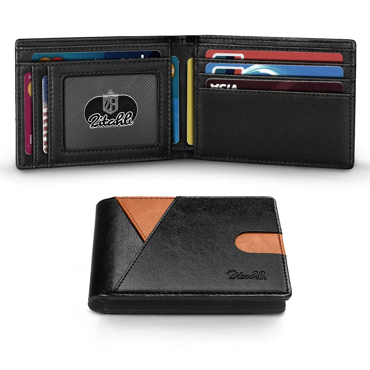 Zitahli Red Wallet Slim 11 Credit Card Holder RFID Blocking Bifold Minimalist Front Pocket Wallet | Classic Vegan Leather - main product image