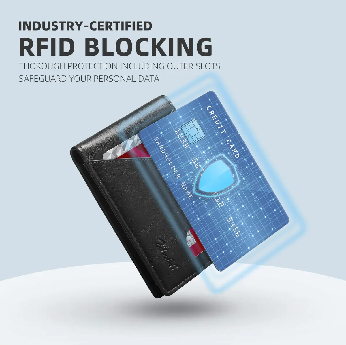 Zitahli Slim Wallet for Men Bifold 11 Card Holder | RFID Blocking Minimalist Front Pocket Design (Classic Black) - view 4