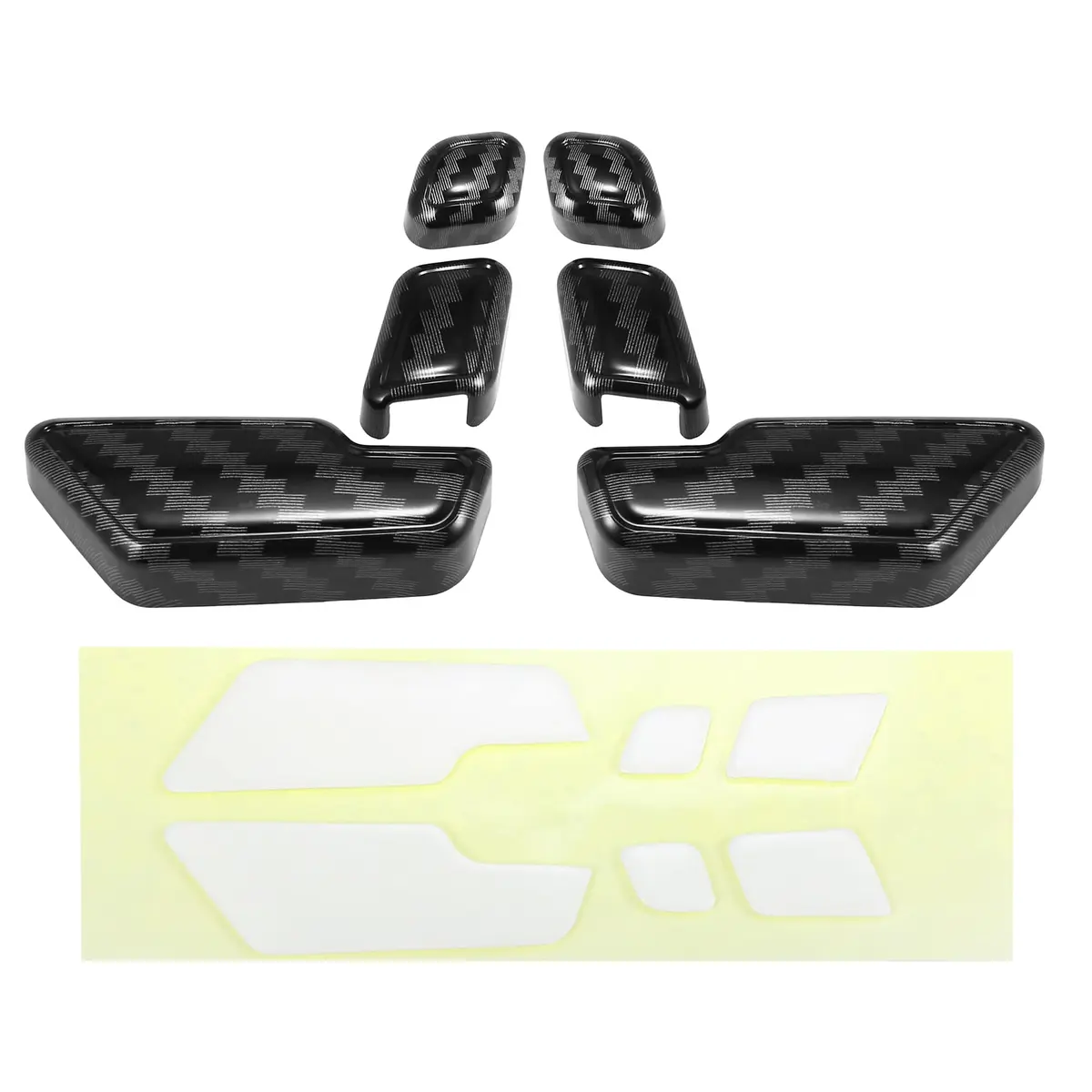 X AUTOHAUX Carbon Fiber Door Seat Adjust Button Cover for Mercedes W204 | Durable ABS, Easy Install - view 7