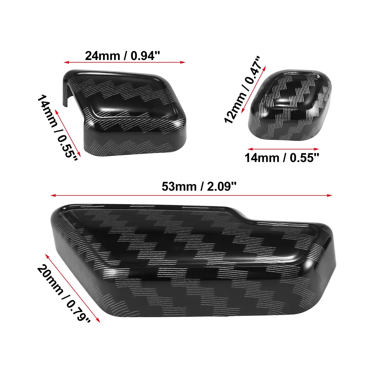 X AUTOHAUX Carbon Fiber Door Seat Adjust Button Cover for Mercedes W204 | Durable ABS, Easy Install - view 3