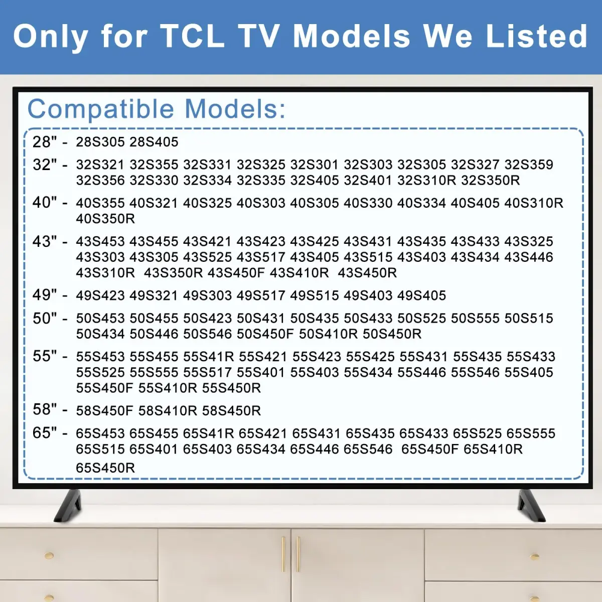 Dinghosen TV Base Stand Legs for TCL Roku Smart TV 28"-65" | Secure & Stable Replacement Feet - view 2