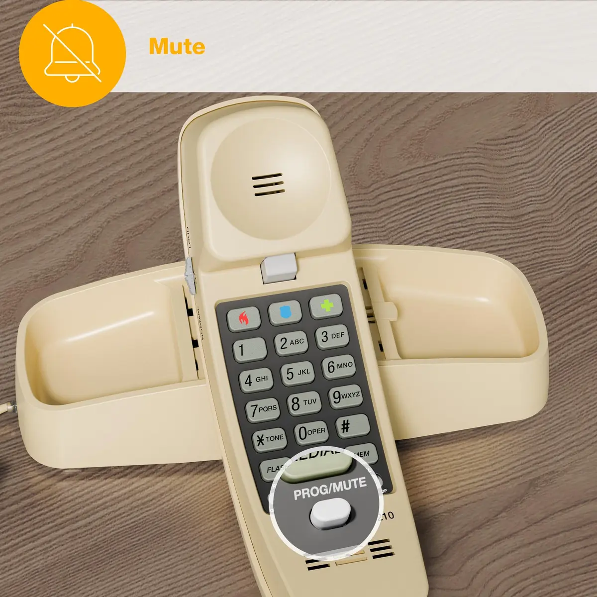 AT&T TRIMLINE 210 Corded Home Phone | No Power Needed, Wall Mountable, Lighted Big Buttons - view 7