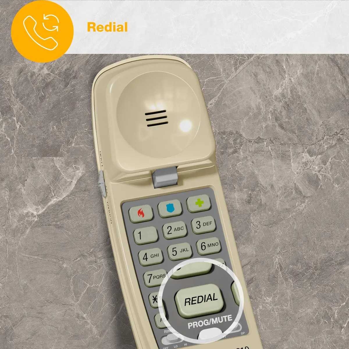 AT&T TRIMLINE 210 Corded Home Phone | No Power Needed, Wall Mountable, Lighted Big Buttons - view 9