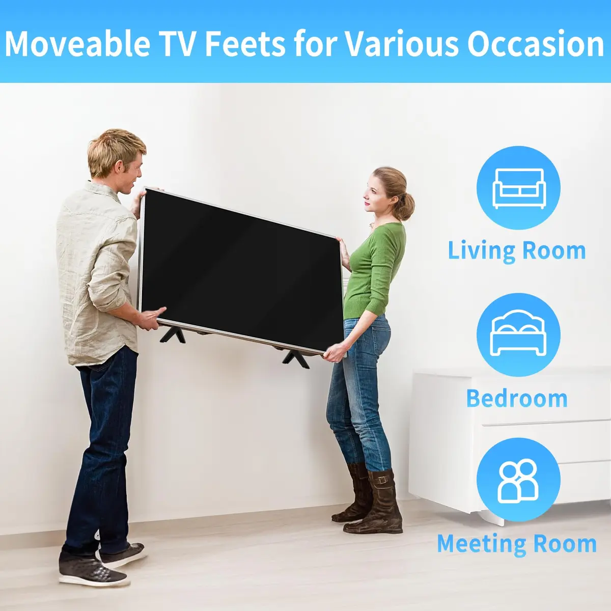 notiela TV Stand Legs Replacement for Element TVs - Black | Set of 2 Movable Feet - view 5