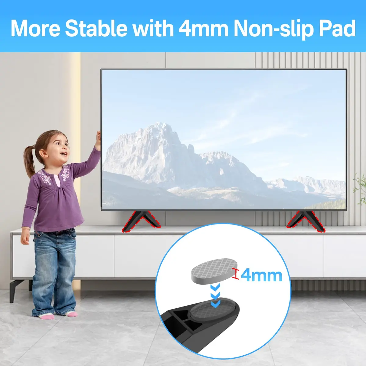 notiela TV Stand Legs Replacement for Element TVs - Black | Set of 2 Movable Feet - view 4