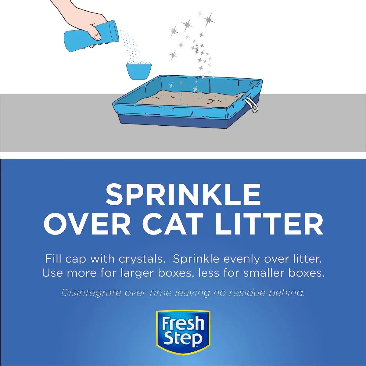 Fresh Step Cat Litter Crystals Deodorizer, Fresh Scent, 15 Ounce (12 Pack) | Non-Toxic Odor Neutralizing Crystals - view 4