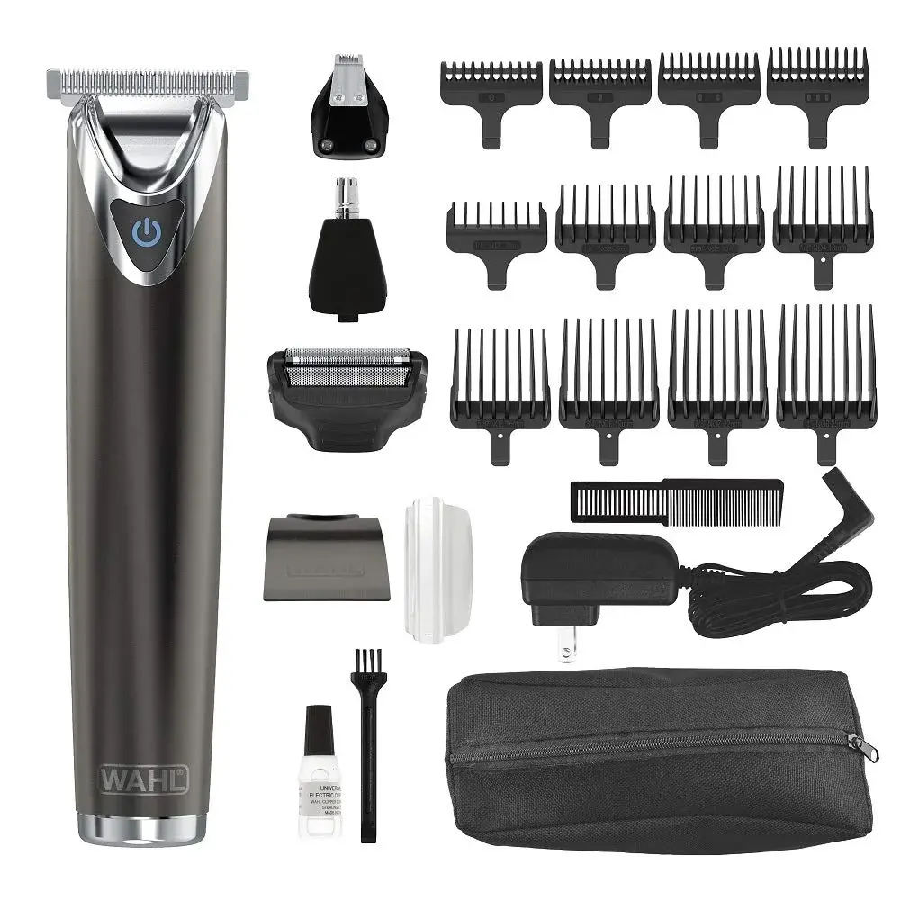 Wahl Stainless Steel Lithium Ion 2.0+ Slate Beard Trimmer for Men - Electric Shaver, Nose Ear Trimmer, Rechargeable All in One Men's Grooming Kit (Pack of 6) | 5-Year Limited Warranty - main product image