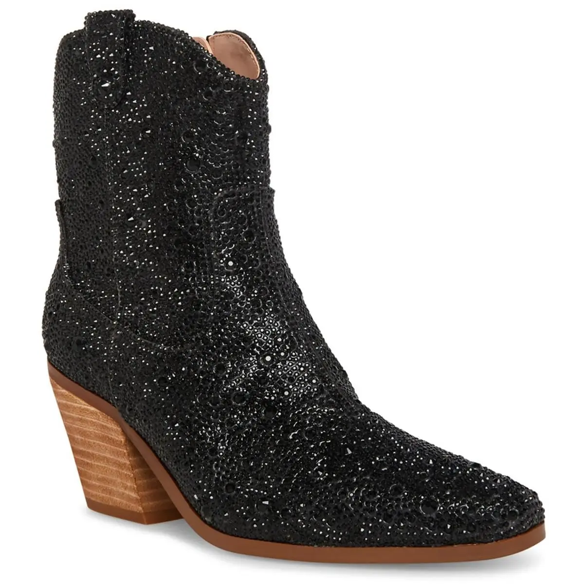 Betsey Johnson Women's Diva Western Boot, Black, 10 | Rhinestone Embellished Western Style - main product image