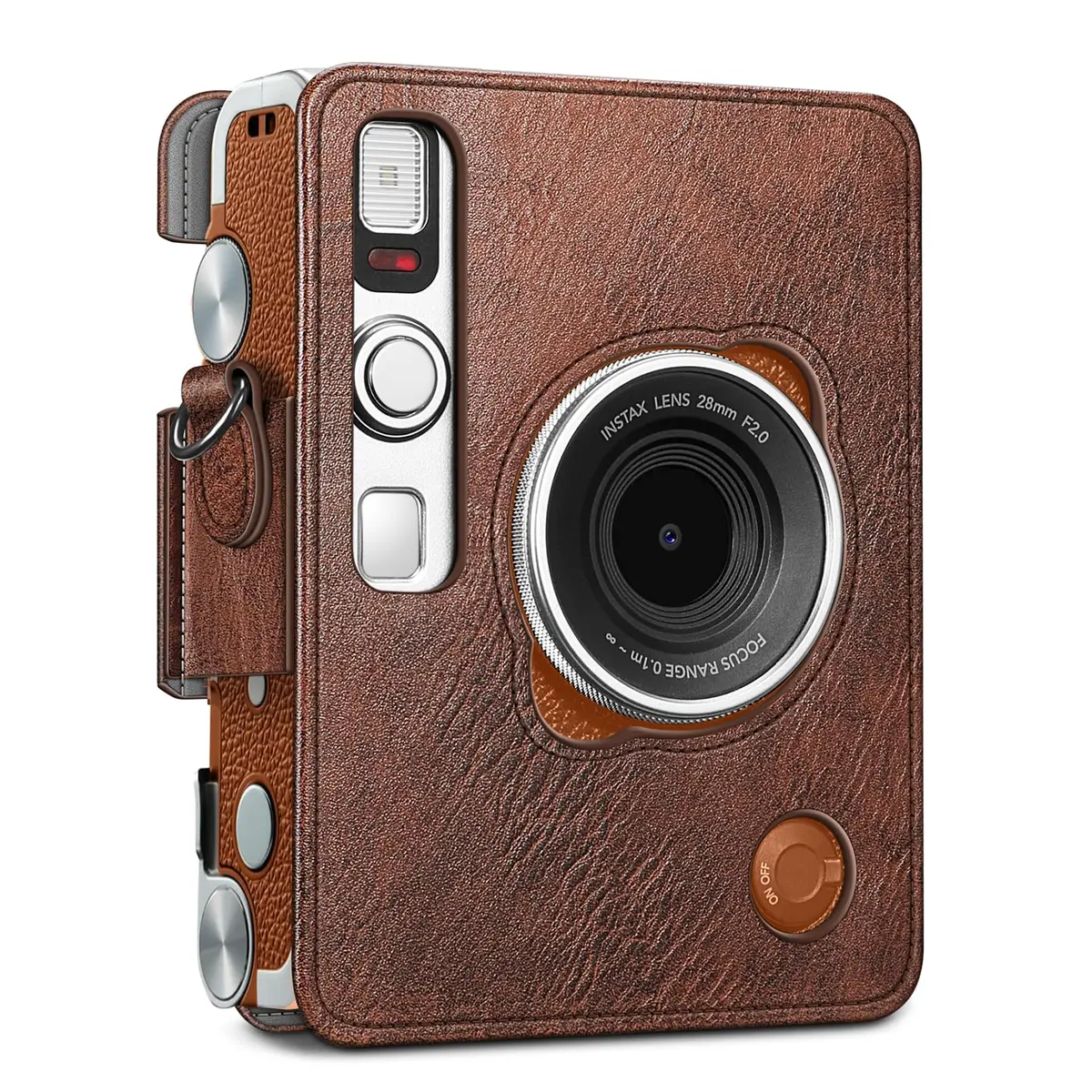 FINTIE Camera Case for Fujifilm Instax Mini EVO Camera with Strap | Premium Synthetic Leather, Vintage Brown - view 5