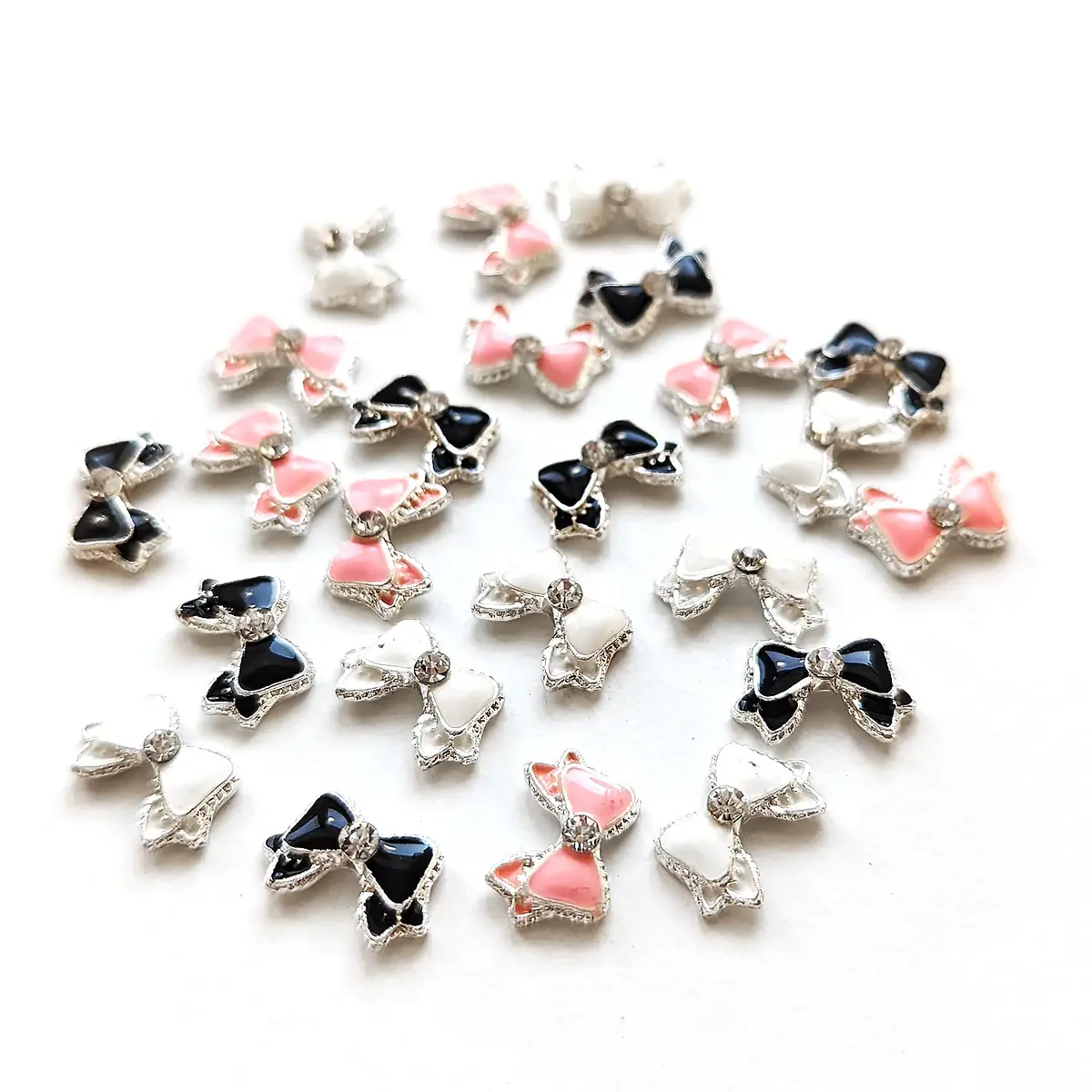 PUEEN 48pcs 3D Nail Charms Bow Rhinestone Nail Art Decoration DIY for Nails Cell Phone Charm DIY Craft Accessories (Style B) | Alloy Bow Rhinestones - view 4