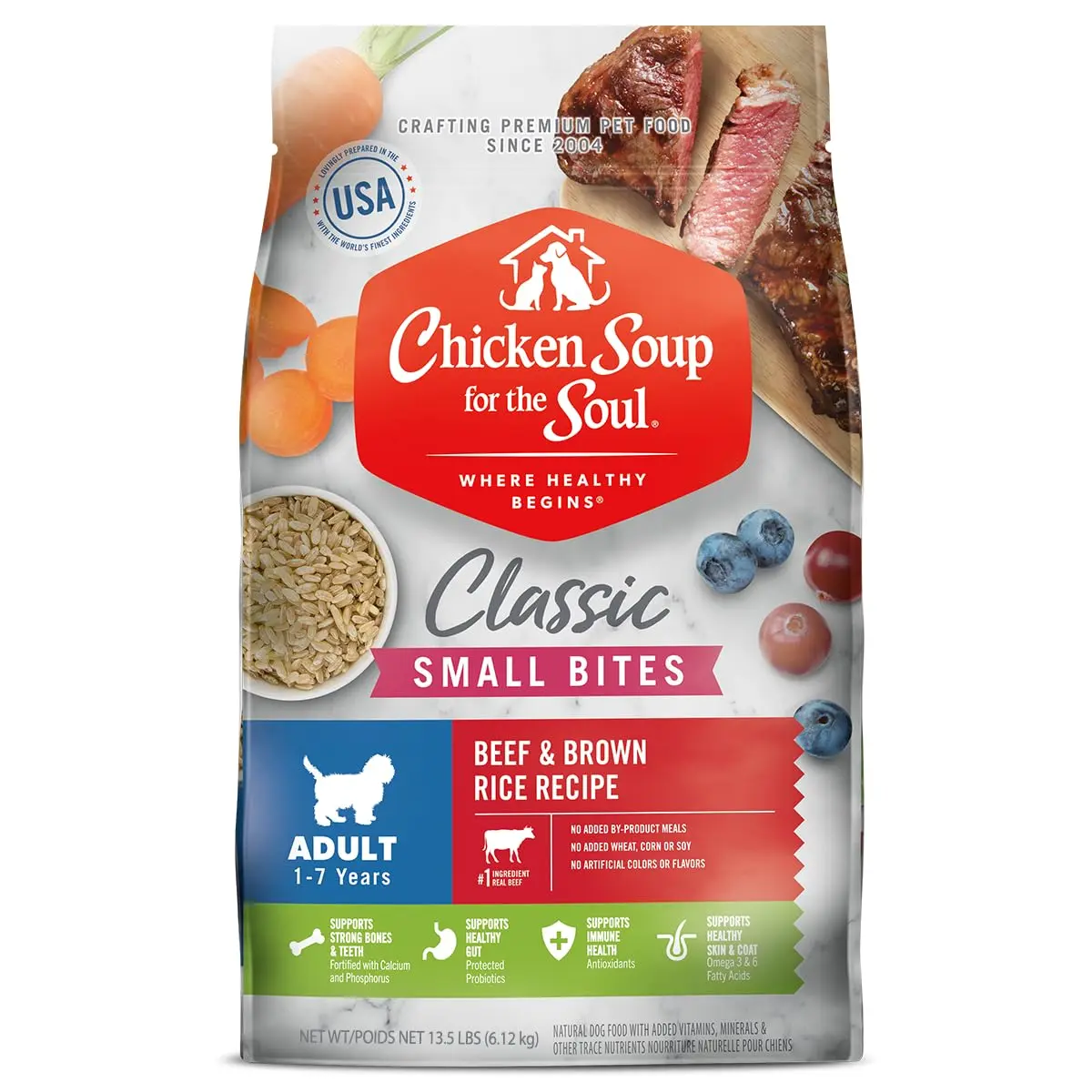 Chicken Soup for the Soul Small Bites Adult Dog Food 13.5lb | Real Meat First Ingredient, Supports Gut & Immune Health - main product image