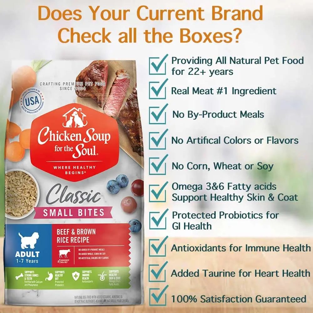 Chicken Soup for the Soul Small Bites Adult Dog Food 13.5lb | Real Meat First Ingredient, Supports Gut & Immune Health - view 3