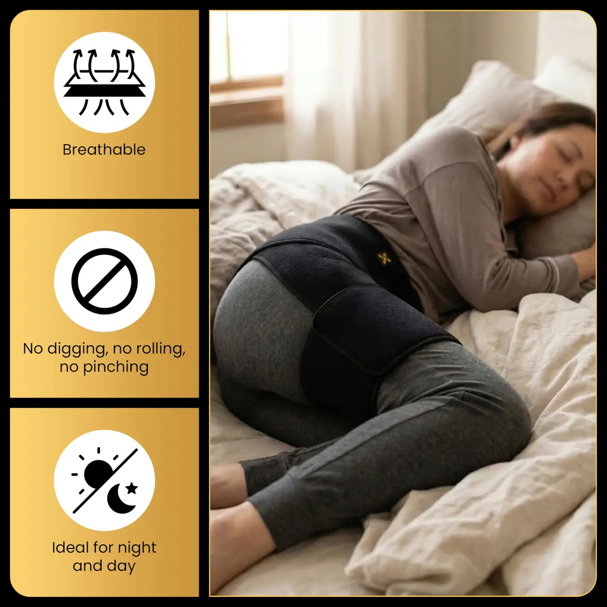 CopperJoint Hip Brace for Women and Men | Groin & Thigh Support, Adjustable, Copper-Infused, One Size - view 3