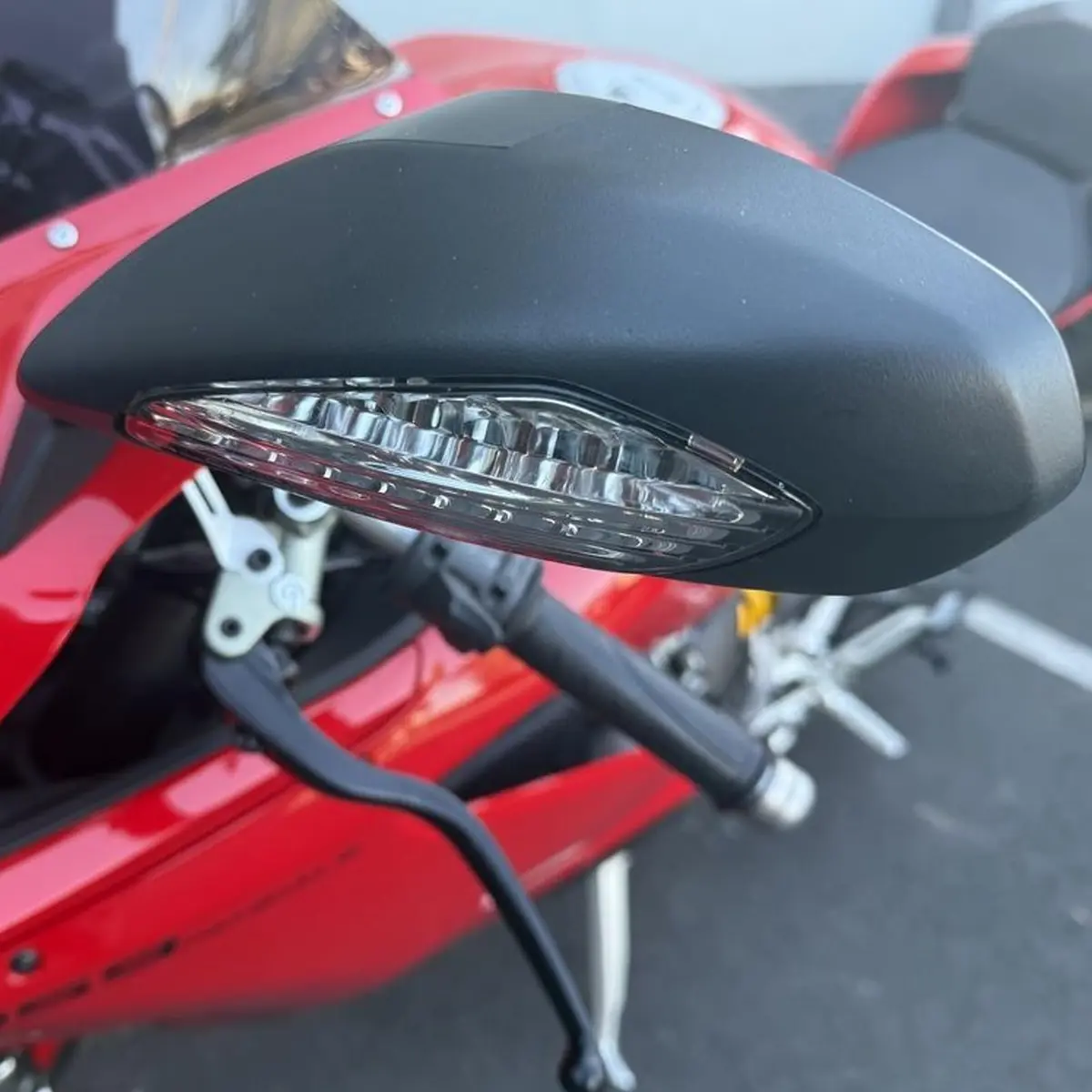 Worldmotop Motorcycle Rearview Mirrors Pair | Black ABS High Impact Shell & Acrylic Glass Lens - view 2