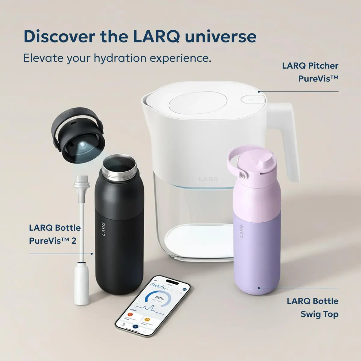 LARQ Bottle Filtered Insulated Stainless Steel Water Bottle with Filter Straw 740ml (25 oz) | Removes Chlorine, PFAS, Lead - view 9