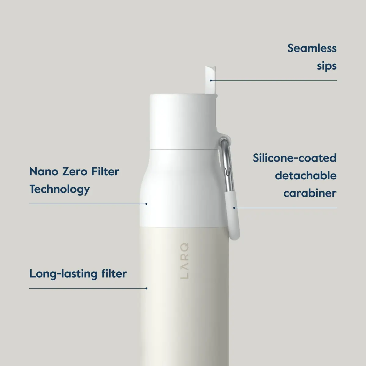 LARQ Bottle Filtered Insulated Stainless Steel Water Bottle with Filter Straw 740ml (25 oz) | Removes Chlorine, PFAS, Lead - view 3