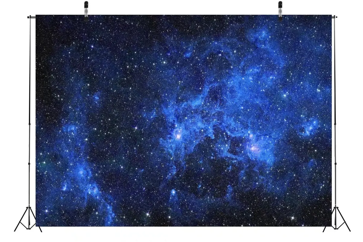 BELECO 7x5ft Fabric Galaxy Stars Backdrop Starry Night Sky | Space Theme Photography Background - view 4