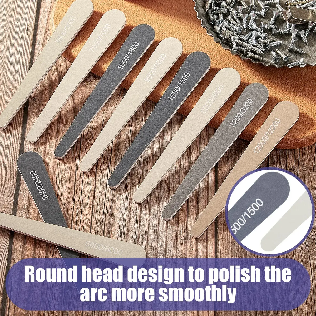 Honoson 10 Pcs Sanding Sticks for Plastic Models, High Grits, Water Drop | Assorted Grits for Fine Finishing - view 6