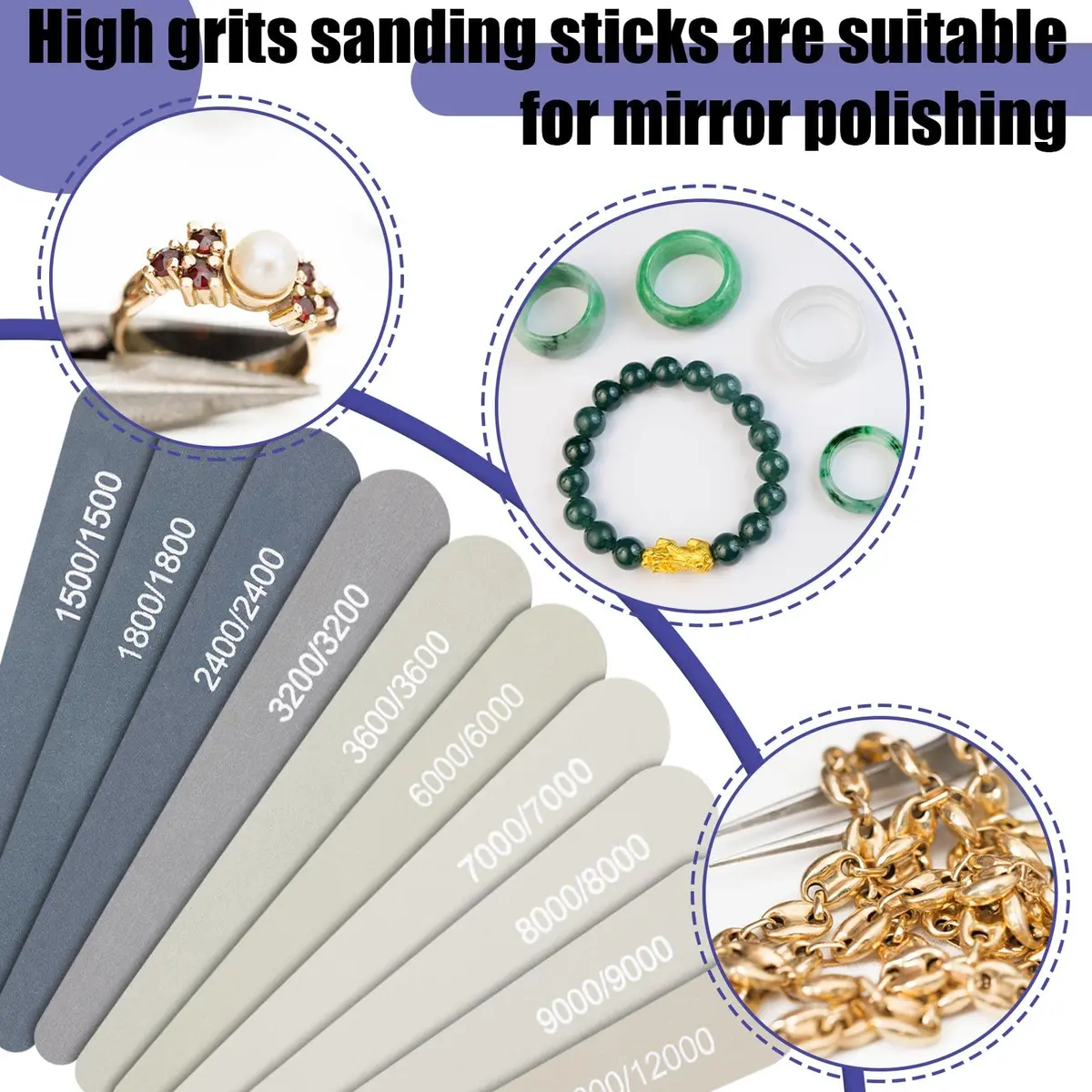 Honoson 10 Pcs Sanding Sticks for Plastic Models, High Grits, Water Drop | Assorted Grits for Fine Finishing - view 4