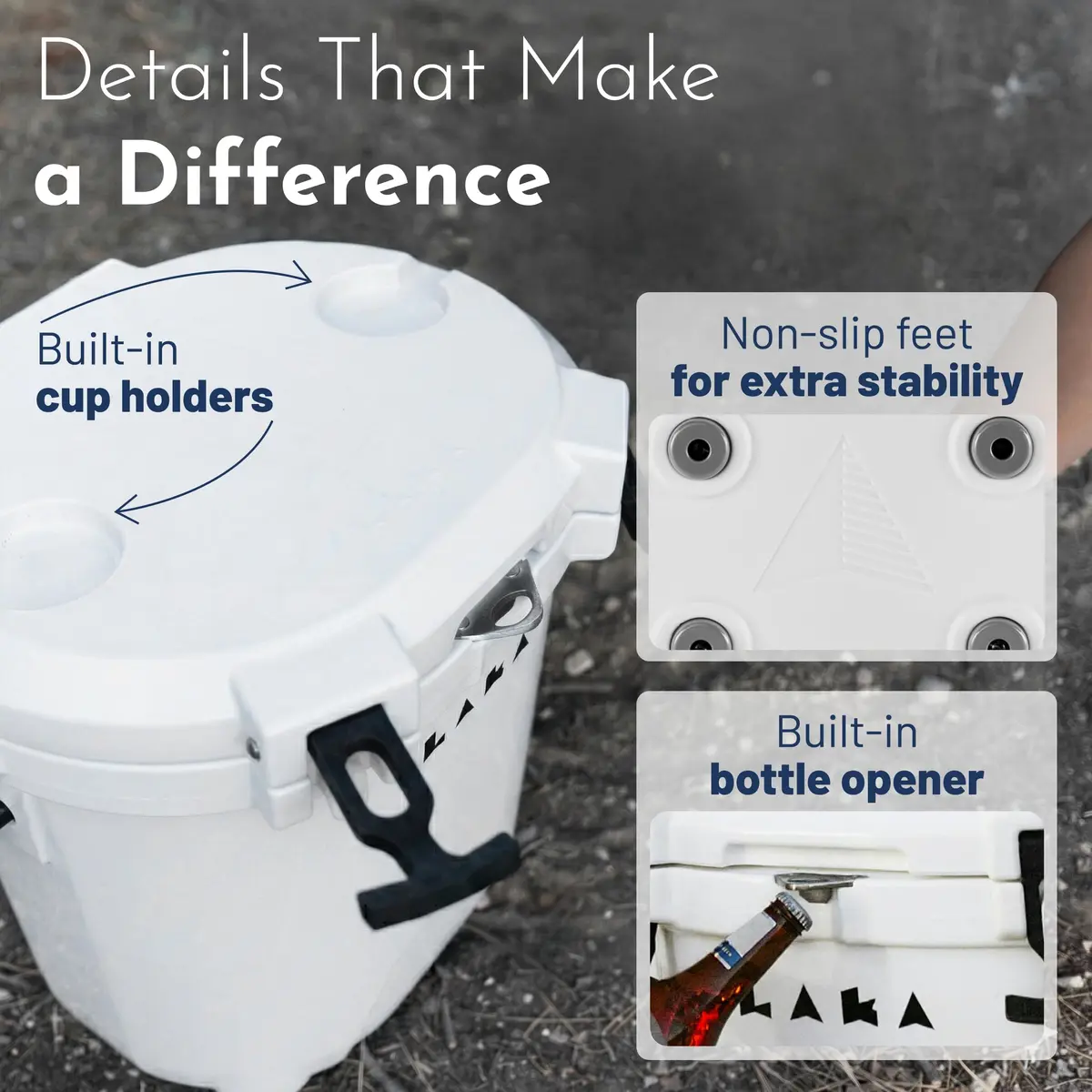 LAKA 20 Qt Cooler White | Compact Ice Chest with 3-Day Cold Retention - view 6