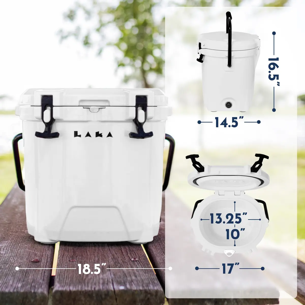 LAKA 20 Qt Cooler White | Compact Ice Chest with 3-Day Cold Retention - view 7