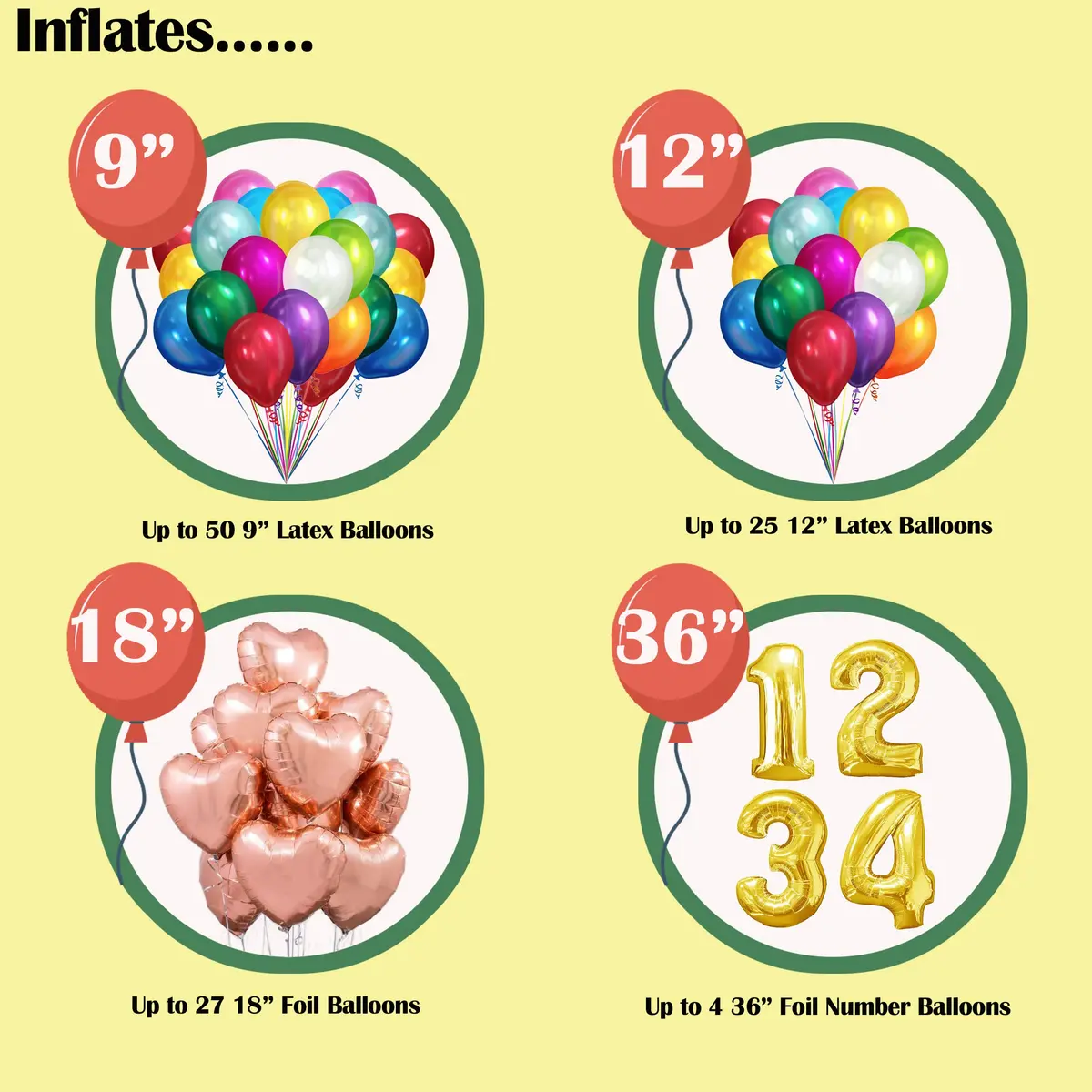 Wholesalehome Helium Tank for Balloons 14.9 Cu Ft | DIY Party Decoration Kit with 50 Latex Balloons - view 3