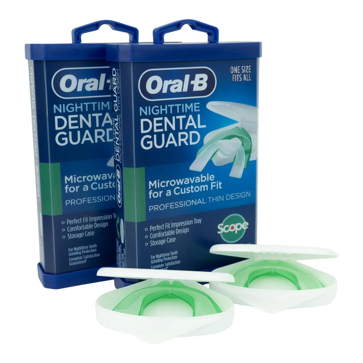 Oral-B Mouth Guard for Grinding Teeth at Night | Moldable Night Guard with Mint Flavor | 2 Pack - main product image