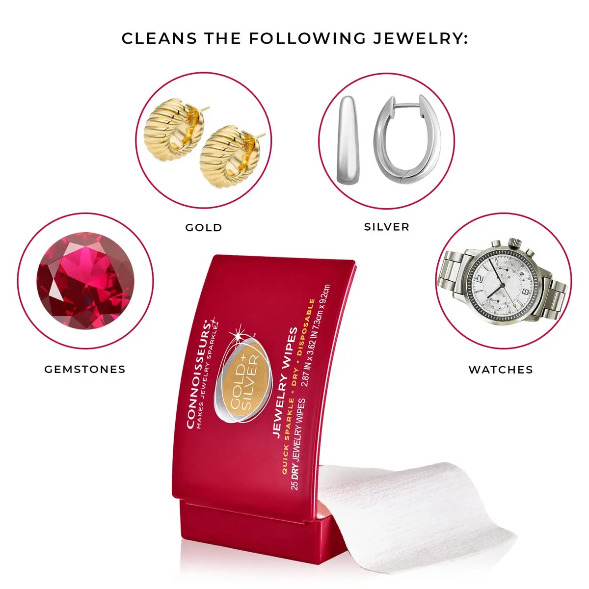 CONNOISSEURS Diamond Dazzle Stik & Jewelry Wipes Bundle | Jewelry Care Kit for Diamonds & Precious Stones - view 7