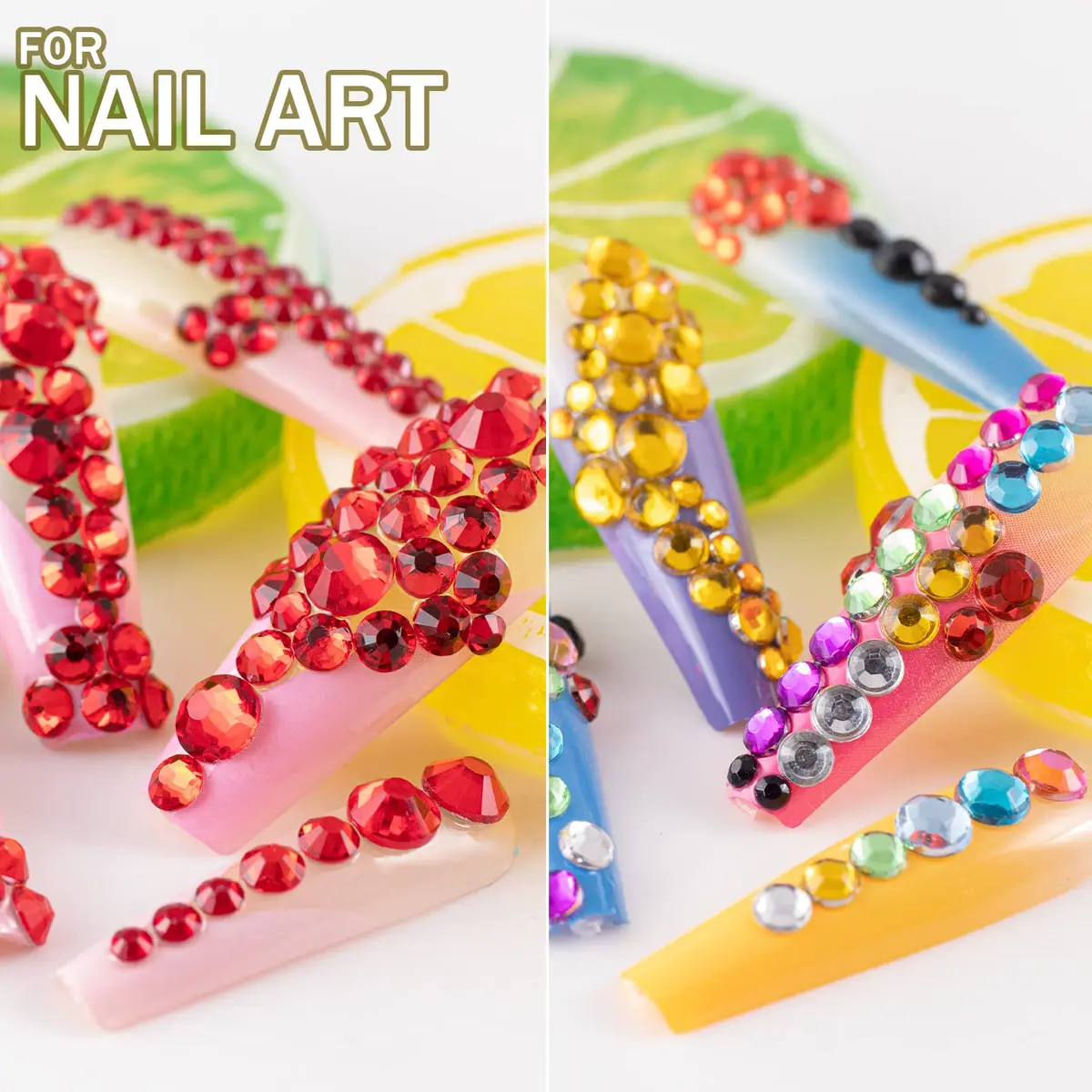 BELLEBOOST Flatback Rhinestones 4520 Pcs Colorful Nail Art Rhinestones with Picker & Tweezer | Multi-Size & Colorful (70-120 chars) - view 5