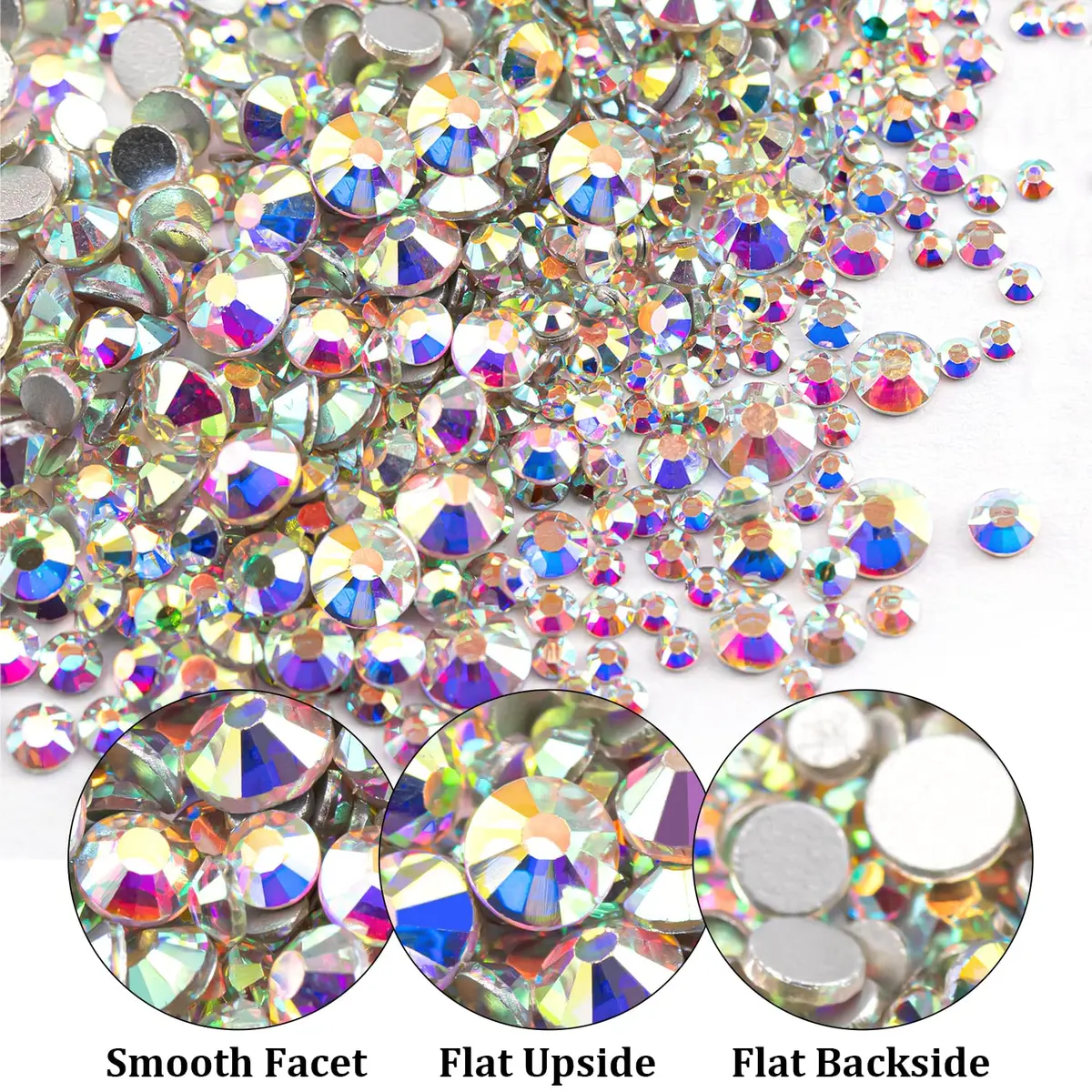BELLEBOOST 4520 Pcs Nail Art Rhinestones & Gems Set with Tools | Flatback Crystal & AB Assortment - view 3